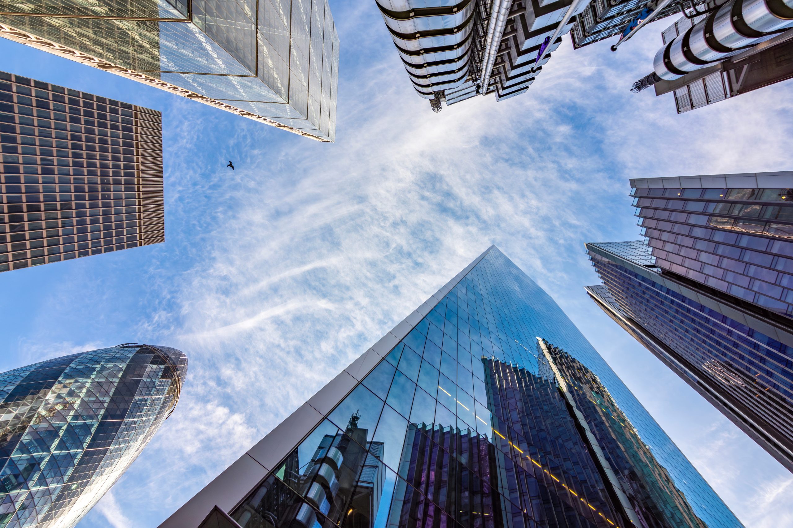 Famous skyscrapers in the city of London