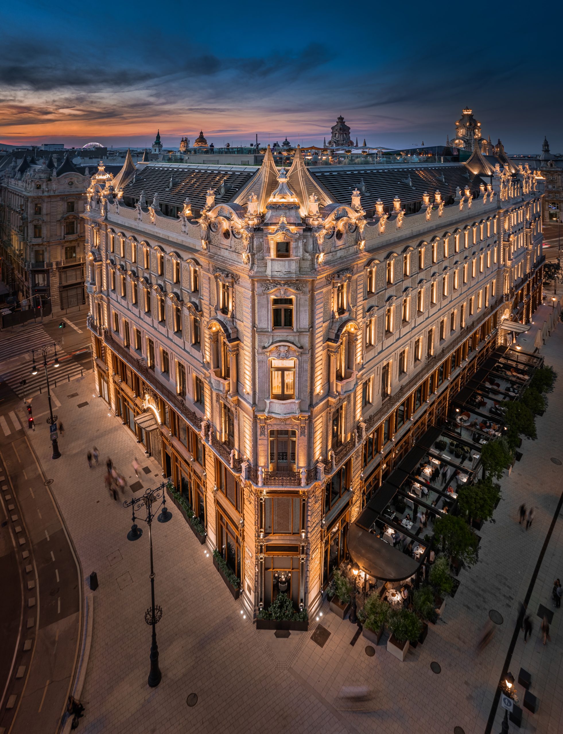 Illuminated luxury building